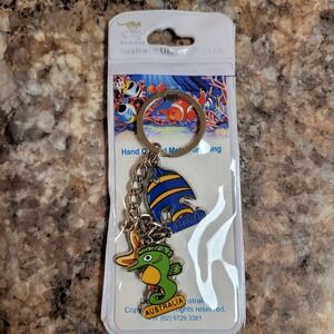 Sea Life Metal Enamel Keychain Australia-Fish Starfish Seahorse